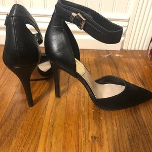 Black leather, Vince Camuto heels. Size 7.5